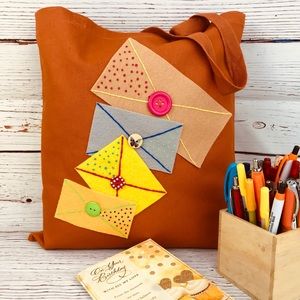 Hand painted tote bag